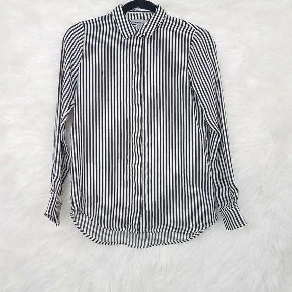 H&M Striped Button-Down shirt Size 2! - Picture 1 of 4